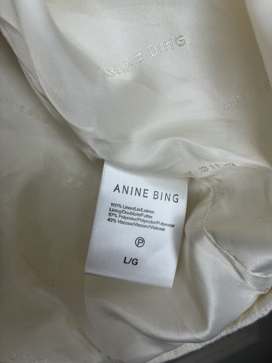 Anine Bing 100% Linen Quinn Blazer in Eggshell Cream Size Large - Picture 9 of 10